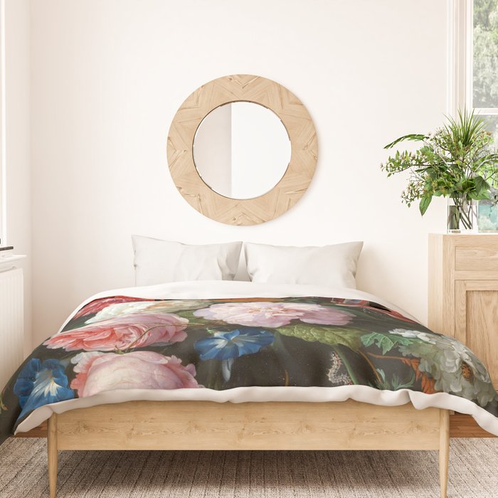 Jan Davidsz. de Heem "Still Life with Flowers in a Glass Vase" Duvet Cover Gallery Image 3