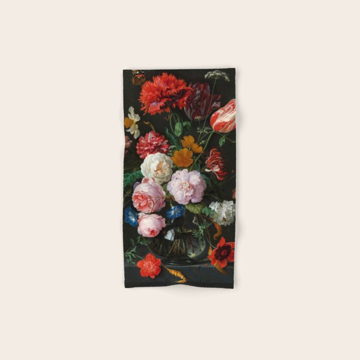Jan Davidsz. de Heem "Still Life with Flowers in a Glass Vase" Bath Towel Gallery Image 1