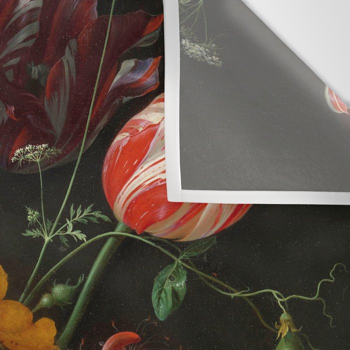 Jan Davidsz. de Heem "Still Life with Flowers in a Glass Vase" Wall Tapestry Gallery Image 3
