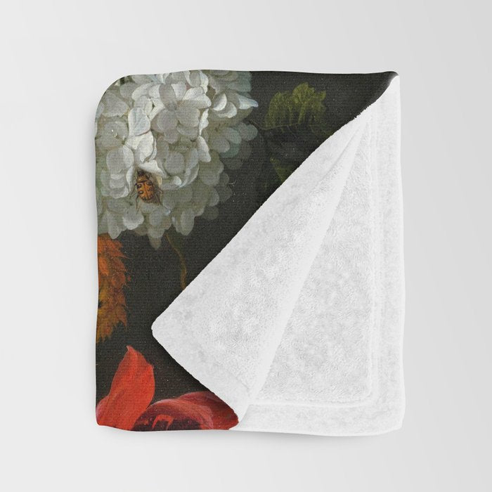 Jan Davidsz. de Heem "Still Life with Flowers in a Glass Vase" Throw Blanket Gallery Image 3