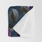 Velveteen Moody Flower Grandeur Plum Blue Teal Throw Blanket Gallery Image 3