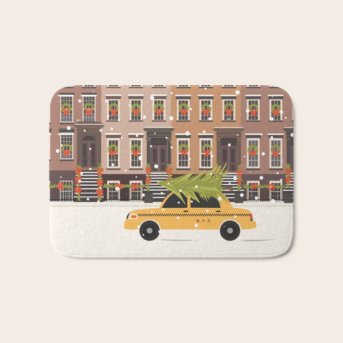 New York City Christmas Bath Mat Gallery Image 1