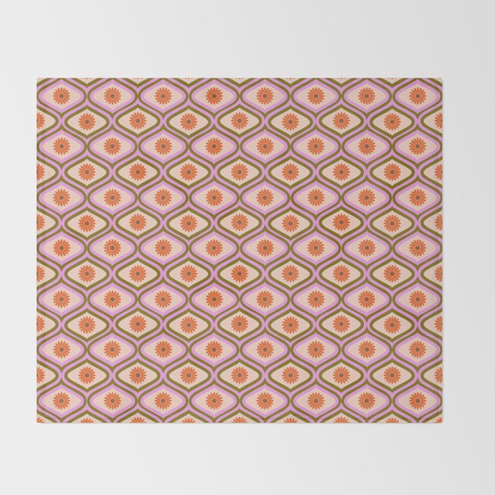 70s Disco Daisy Flower Pattern Throw Blanket Gallery Image 2