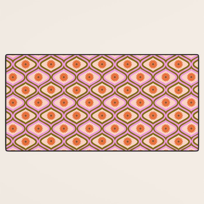 70s Disco Daisy Flower Pattern Desk Mat Gallery Image 3