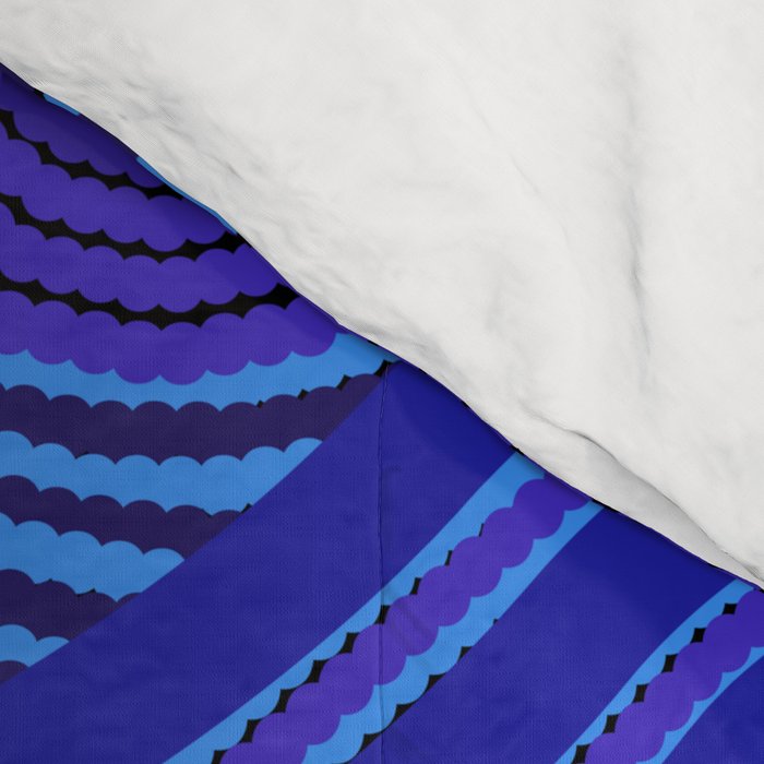 The Rivers around Us (blue) - Authentic Aboriginal Art Comforter Gallery Image 4