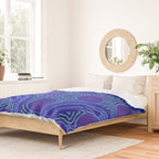 The Rivers around Us (blue) - Authentic Aboriginal Art Duvet Cover Gallery Image 2