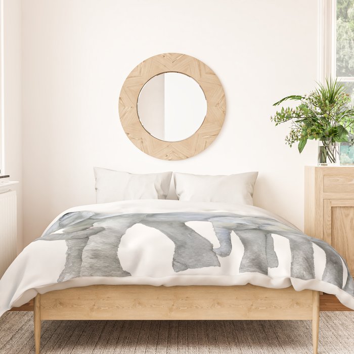Mother and Baby Elephants Duvet Cover Gallery Image 3