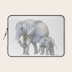 Mother and Baby Elephants Laptop Sleeve Gallery Image 1