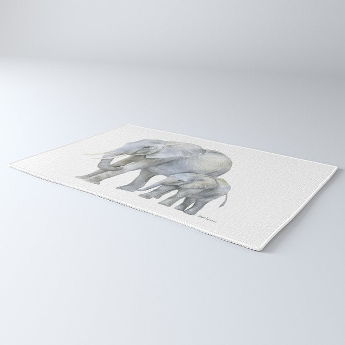 Mother and Baby Elephants Rug Gallery Image 3