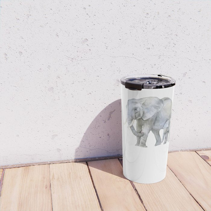 Mother and Baby Elephants Travel Mug Gallery Image 4