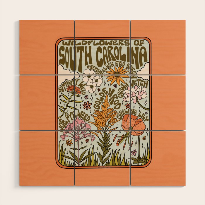 South Carolina Wildflowers Wood Wall Art Gallery Image 1