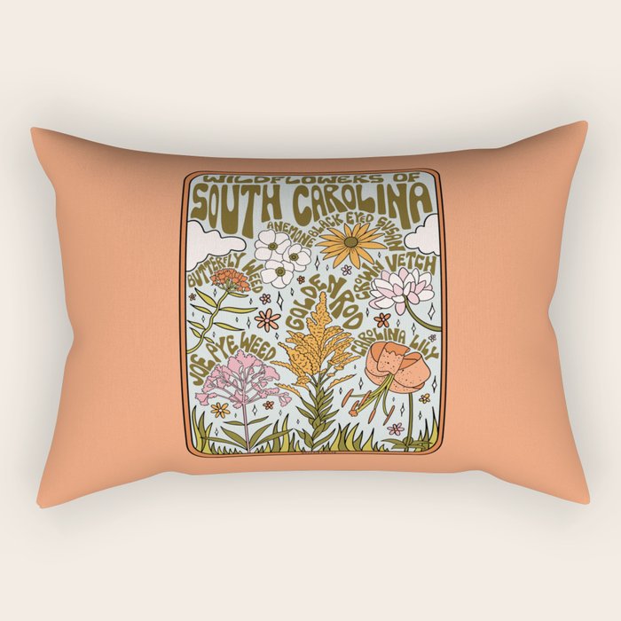 South Carolina Wildflowers Rectangular Pillow Gallery Image 1