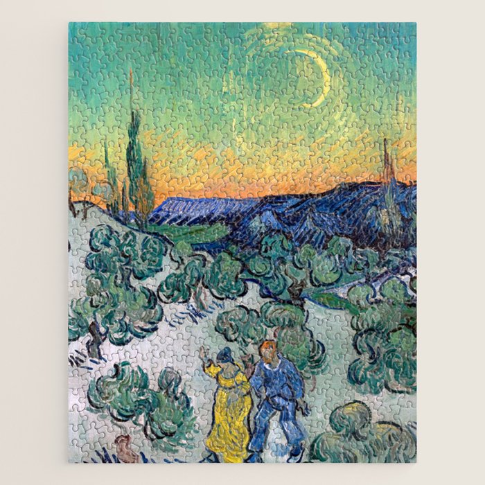 Couple Walking among Olive Trees, Vincent Van Gogh Jigsaw Puzzle Gallery Image 1