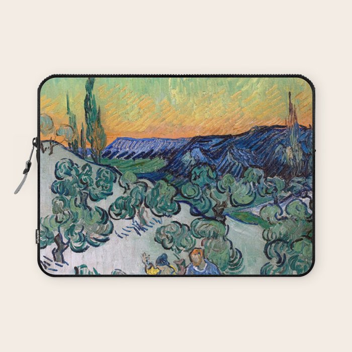 Couple Walking among Olive Trees, Vincent Van Gogh Laptop Sleeve Gallery Image 1