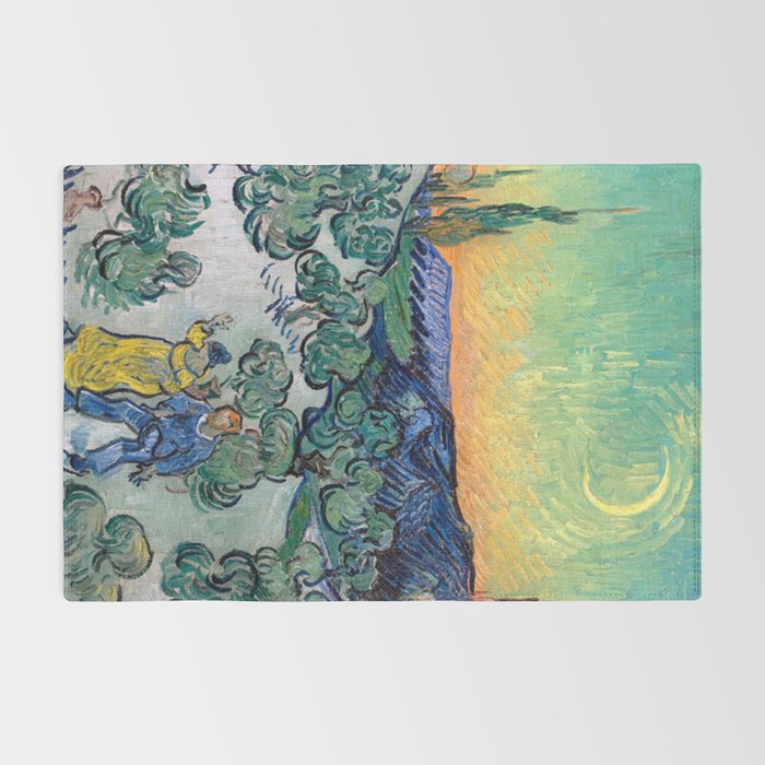 Couple Walking among Olive Trees, Vincent Van Gogh Rug Gallery Image 2