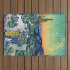 Couple Walking among Olive Trees, Vincent Van Gogh Outdoor Rug Gallery Image 1