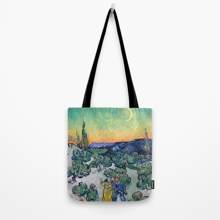 Couple Walking among Olive Trees, Vincent Van Gogh Tote Bag Gallery Image 2