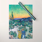 Couple Walking among Olive Trees, Vincent Van Gogh Wrapping Paper Gallery Image 1