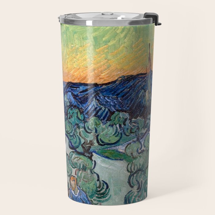Couple Walking among Olive Trees, Vincent Van Gogh Travel Mug Gallery Image 2
