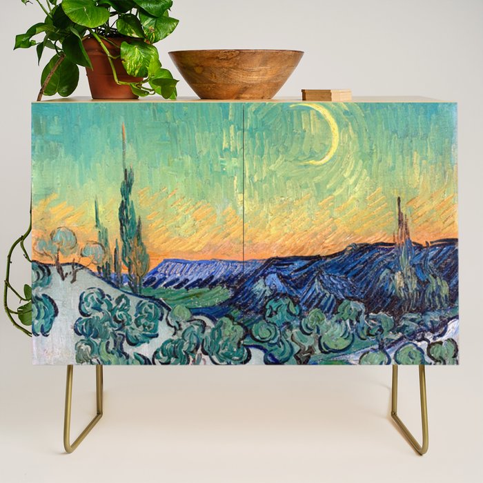 Couple Walking among Olive Trees, Vincent Van Gogh Credenza Gallery Image 1