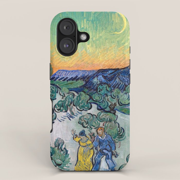 Couple Walking among Olive Trees, Vincent Van Gogh iPhone Case Gallery Image 1