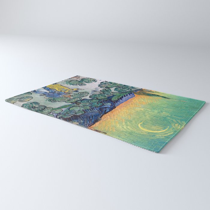Couple Walking among Olive Trees, Vincent Van Gogh Rug Gallery Image 3