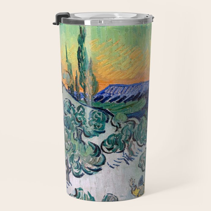 Couple Walking among Olive Trees, Vincent Van Gogh Travel Mug Gallery Image 3