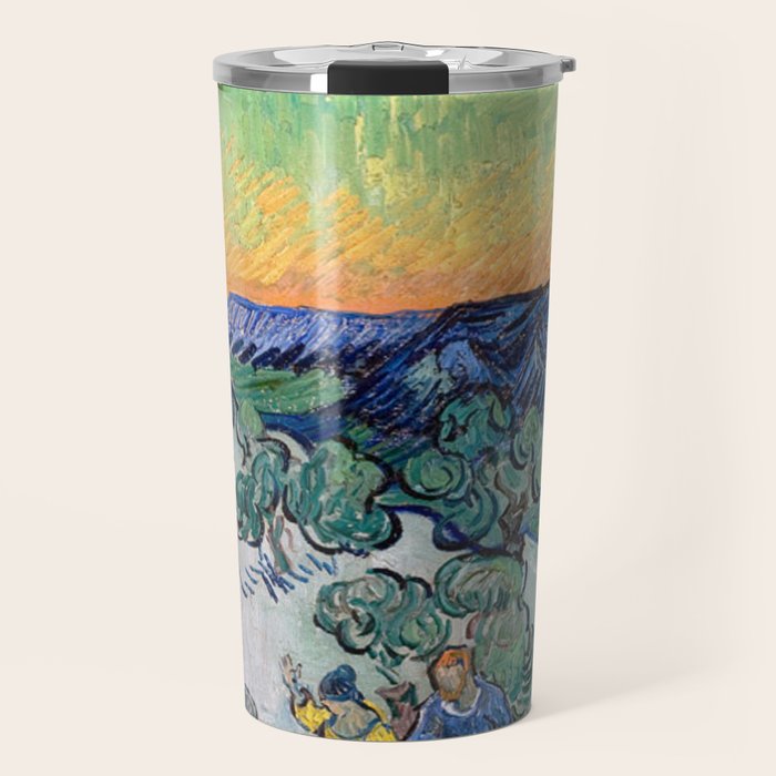 Couple Walking among Olive Trees, Vincent Van Gogh Travel Mug Gallery Image 1