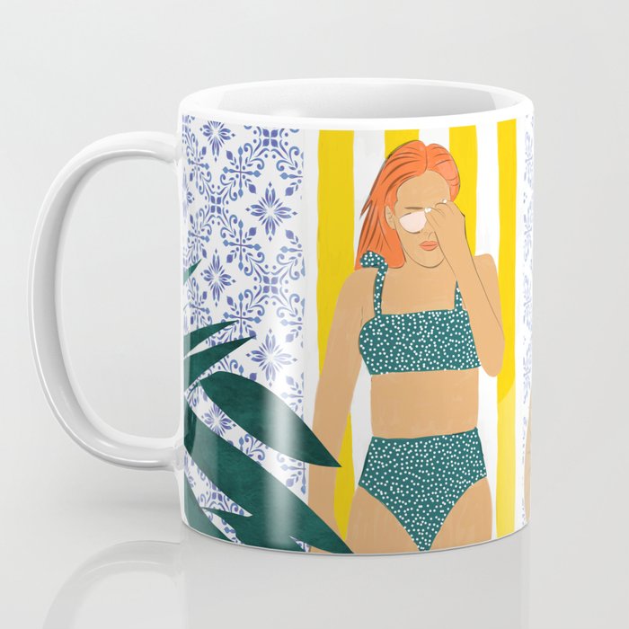How To Vacay With Your Tiger, Human Animal Connection Illustration, Tropical Travel Morocco Painting Coffee Mug Gallery Image 3