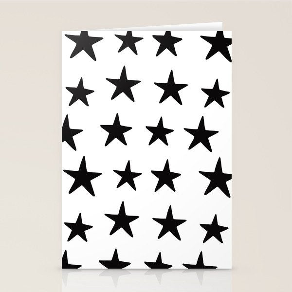 Star Pattern Black On White Stationery Card Gallery Image 2