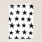 Star Pattern Black On White Stationery Card Gallery Image 2