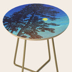 Full Moon Rising - Nature Ukiyo Landscape in Blue & Black Side Table Gallery Image 2