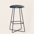 Full Moon Rising - Nature Ukiyo Landscape in Blue & Black Stool Gallery Image 1