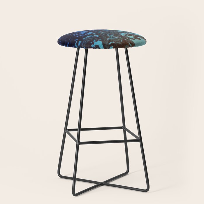 Full Moon Rising - Nature Ukiyo Landscape in Blue & Black Stool Gallery Image 1