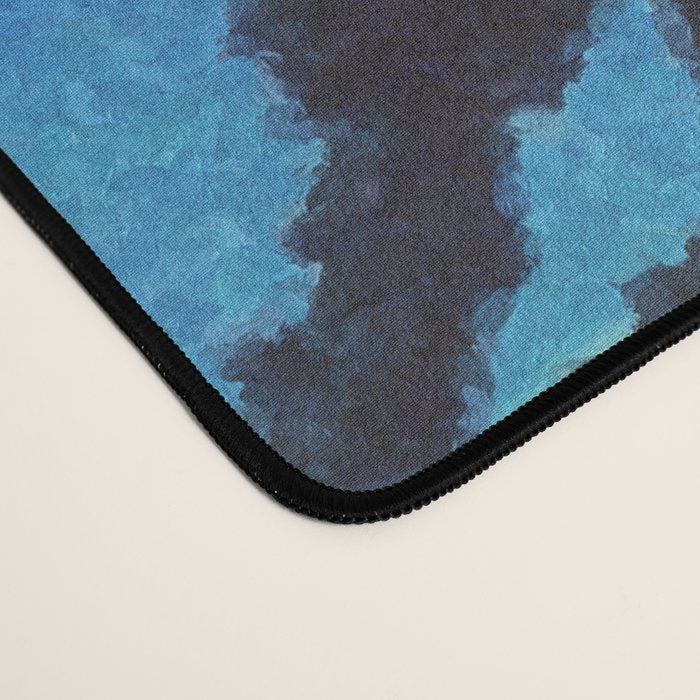 Full Moon Rising - Nature Ukiyo Landscape in Blue & Black Desk Mat Gallery Image 4
