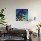 Full Moon Rising - Nature Ukiyo Landscape in Blue & Black Wood Wall Art Gallery Image 2