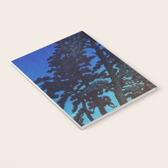 Full Moon Rising - Nature Ukiyo Landscape in Blue & Black Notebook Gallery Image 3
