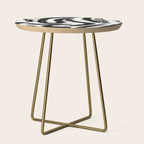 Black and White Abstract Pattern 1: A minimal black and white pattern by Alyssa Hamilton Art Side Table Gallery Image 1