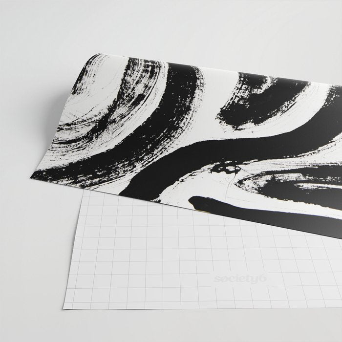 Black and White Abstract Pattern 1: A minimal black and white pattern by Alyssa Hamilton Art Wrapping Paper Gallery Image 2
