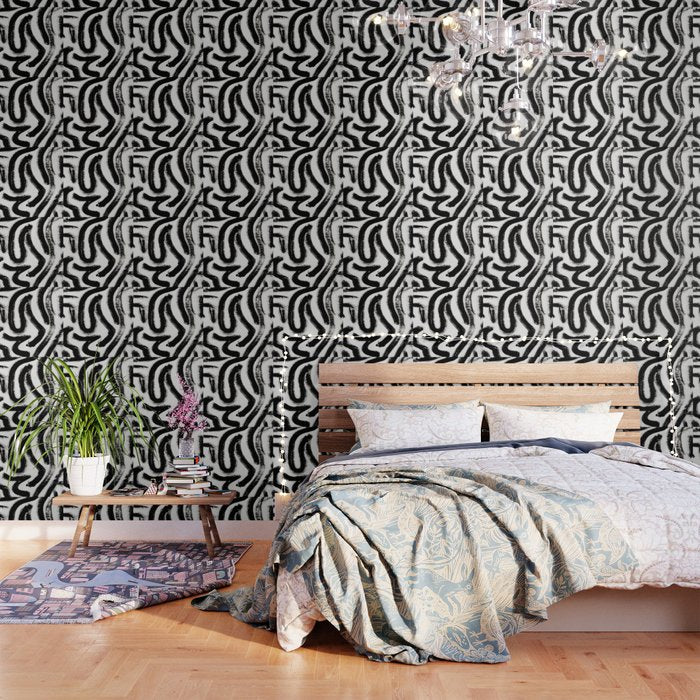 Black and White Abstract Pattern 1: A minimal black and white pattern by Alyssa Hamilton Art Wallpaper Gallery Image 3