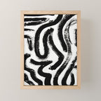 Black and White Abstract Pattern 1: A minimal black and white pattern by Alyssa Hamilton Art Mini Art Print Gallery Image 1