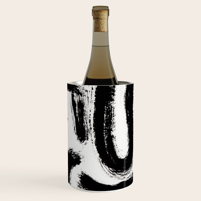 Black and White Abstract Pattern 1: A minimal black and white pattern by Alyssa Hamilton Art Wine Chiller Gallery Image 2