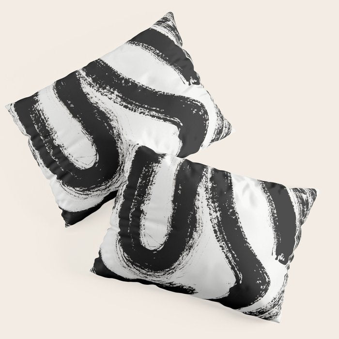 Black and White Abstract Pattern 1: A minimal black and white pattern by Alyssa Hamilton Art Pillow Sham Gallery Image 3