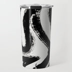 Black and White Abstract Pattern 1: A minimal black and white pattern by Alyssa Hamilton Art Travel Mug Gallery Image 1