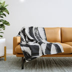 Black and White Abstract Pattern 1: A minimal black and white pattern by Alyssa Hamilton Art Throw Blanket Gallery Image 1