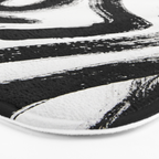 Black and White Abstract Pattern 1: A minimal black and white pattern by Alyssa Hamilton Art Bath Mat Gallery Image 3