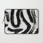 Black and White Abstract Pattern 1: A minimal black and white pattern by Alyssa Hamilton Art Laptop Sleeve Gallery Image 1