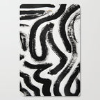 Black and White Abstract Pattern 1: A minimal black and white pattern by Alyssa Hamilton Art Cutting Board Gallery Image 1