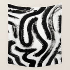 Black and White Abstract Pattern 1: A minimal black and white pattern by Alyssa Hamilton Art Wall Tapestry Gallery Image 4