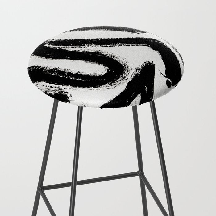 Black and White Abstract Pattern 1: A minimal black and white pattern by Alyssa Hamilton Art Stool Gallery Image 2